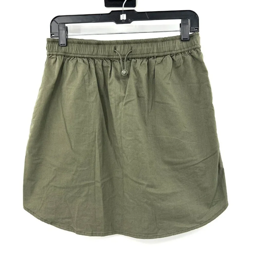 New NWOT Sundry Olive Green Sunday Skirt Casual Skirt Pockets Size 1 Small - Picture 3 of 6